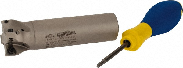 Ceratizit Indexable Square-Shoulder End Mill: C491.125.R.0212B150EF, 1-1/4" Cut Dia, 0.315" Max Depth of Cut, 1-1/4" Dia Weldon Flat Shank - 5877452502