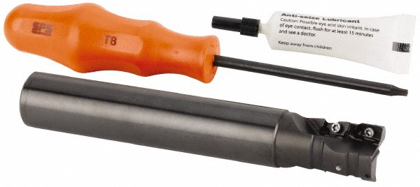 Kennametal Indexable Square-Shoulder End Mill: KDMR32S32110WL, 32 mm Cut Dia, 36 mm Max Depth of Cut, 32 mm Dia Weldon Flat Shank - 3587071
