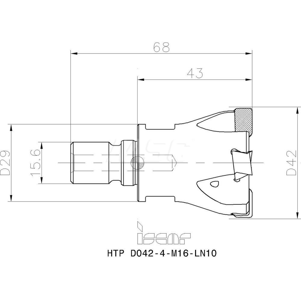 Iscar 42mm Cut Dia, 3mm Max Depth of Cut, Indexable Plunge End Mill - 3105122