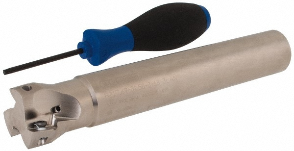 Seco Indexable Square-Shoulder End Mill: R217.69-01.50-3-18-4AN, 1-1/2" Cut Dia, 0.669" Max Depth of Cut, 1-1/4" Dia Weldon Flat Shank - 02694954