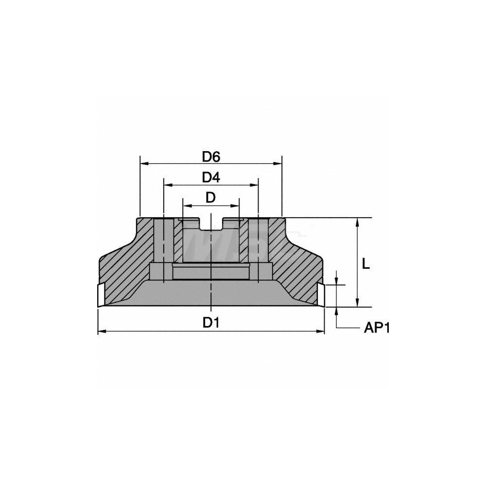 Kennametal 40mm Cut Dia, 16mm Arbor Hole Dia, 10mm Max Depth, Indexable Square-Shoulder Face Mill - 1247248