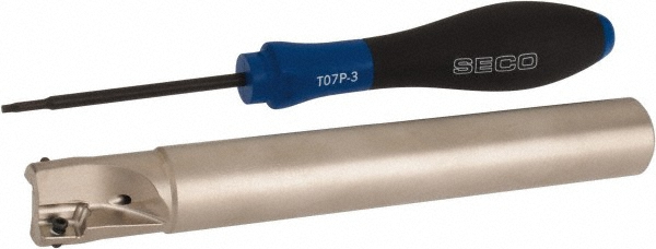 Seco Indexable Square-Shoulder End Mill: R217.69-01.50-0-10-4A, 1-1/2" Cut Dia, 0.354" Max Depth of Cut, 1-1/4" Dia Cylindrical Shank - 02773425