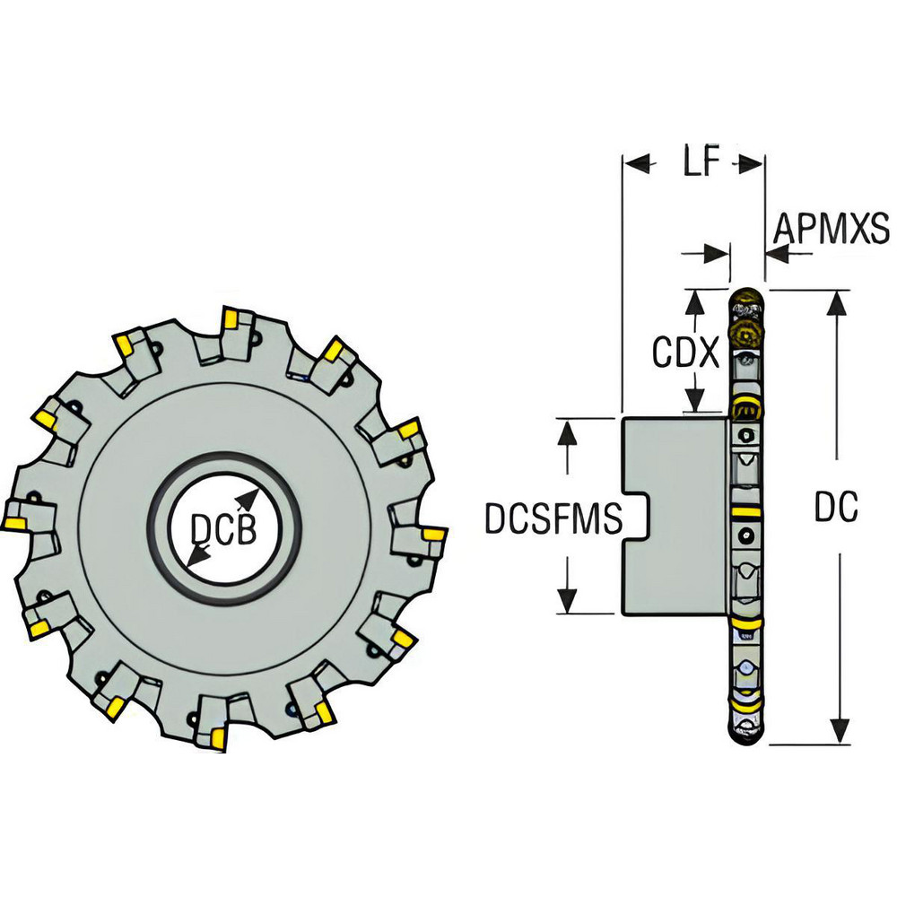 Seco Indexable Slotting Cutter: 0.1960" Cutting Width, 8.0000" Cutter Dia, Arbor Connection, 2.2640" Depth of Cut, 1.5000" Hole Dia, Right Hand - 02740905