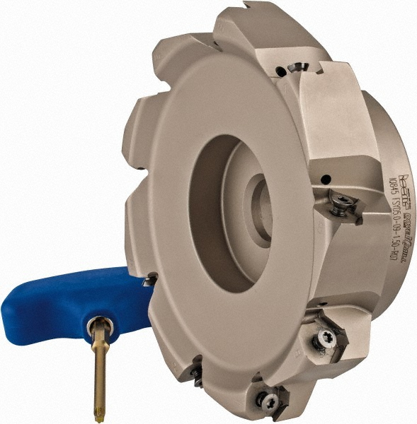 Iscar 4.37" Cut Dia, 1-1/2" Arbor Hole, 0.18" Max Depth of Cut, 50° Indexable Chamfer & Angle Face Mill - 3106552