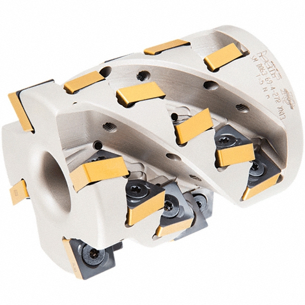 Iscar 63mm Cut Dia, 27mm Arbor Hole Dia, 69mm Max Depth, Indexable Square-Shoulder Face Mill - 3107274