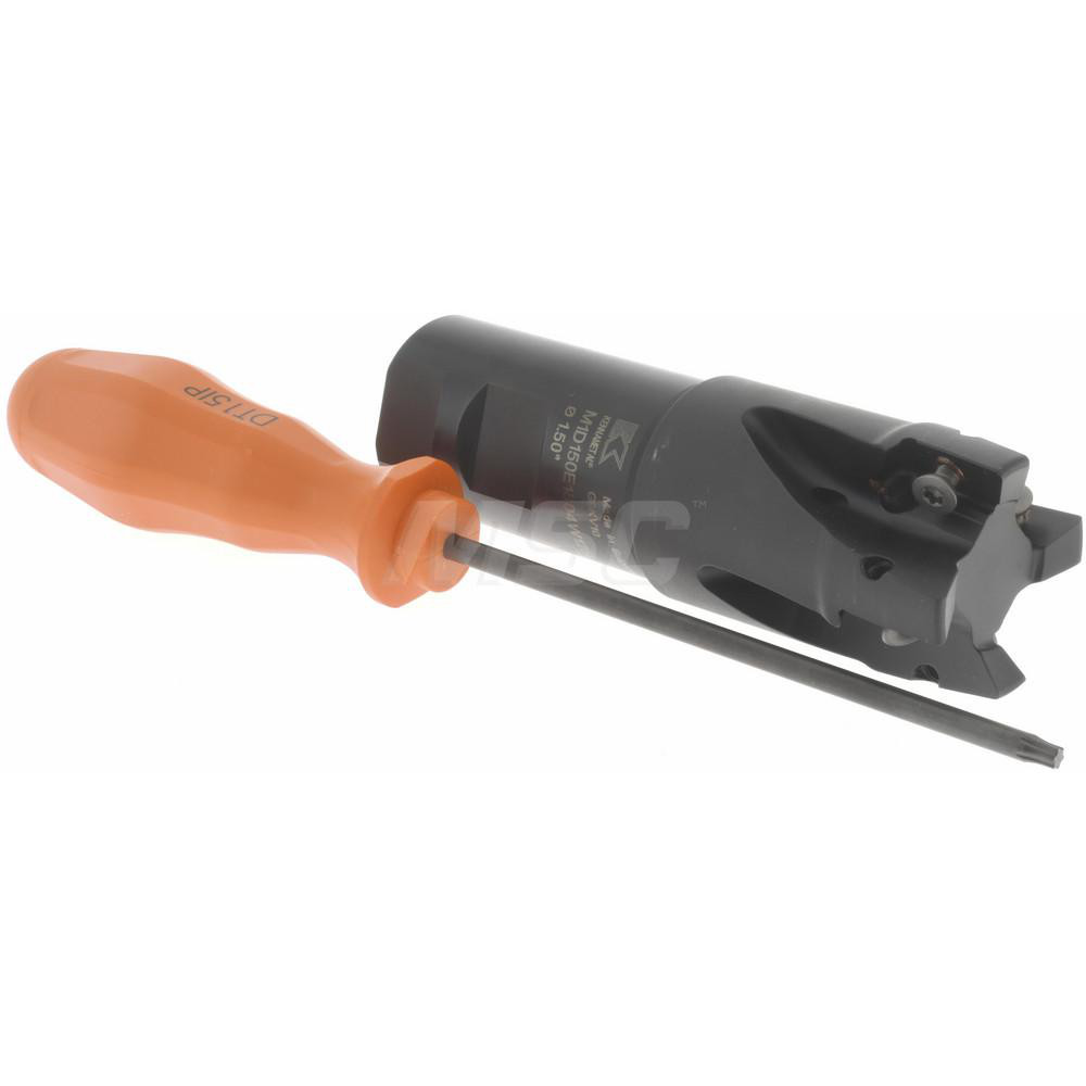 Kennametal Indexable Square-Shoulder End Mill: M1D150E1804W125L225, 1-1/2" Cut Dia, 18.03 mm Max Depth of Cut, 1-1/4" Dia Weldon Flat Shank - 2267629