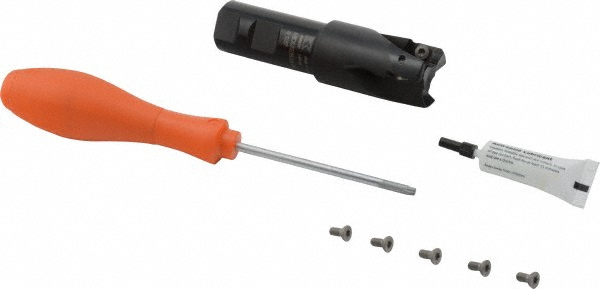 Kennametal Indexable Square-Shoulder End Mill: M1D150E1804W125L225, 1-1/2" Cut Dia, 18.03 mm Max Depth of Cut, 1-1/4" Dia Weldon Flat Shank - 2267629