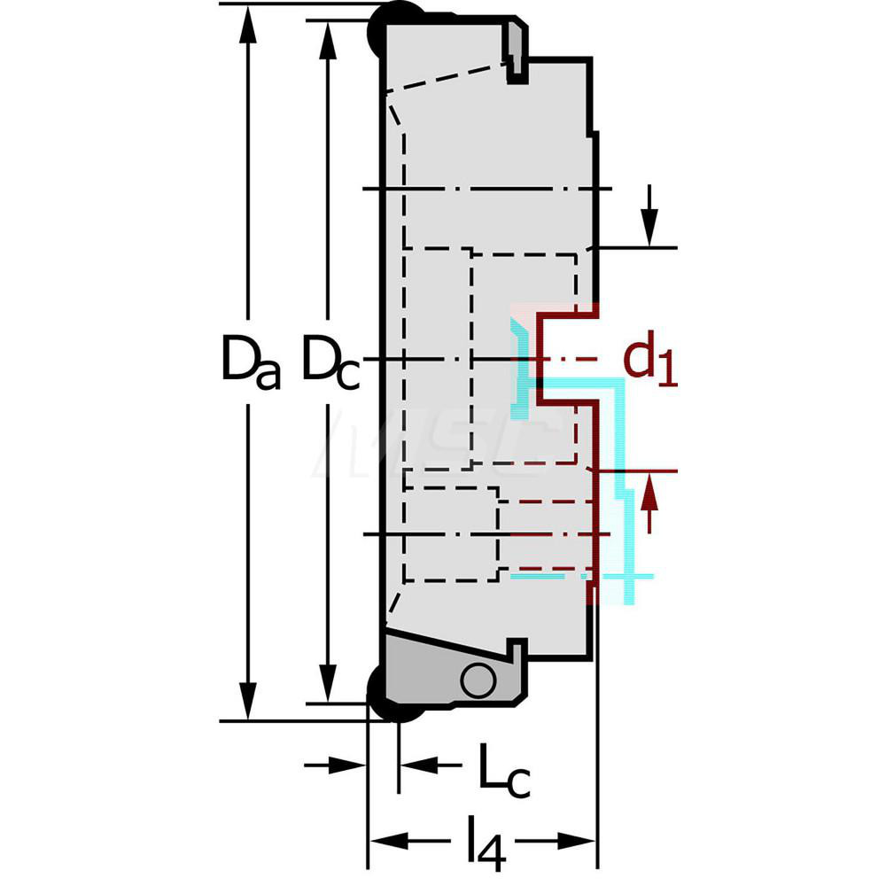 Walter 263mm Cut Dia, 60mm Arbor Hole Dia, Indexable Square-Shoulder Face Mill - 6835827