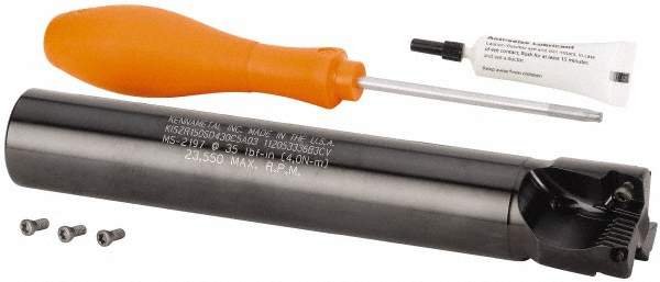 Kennametal 1-1/2" Cut Dia, 11mm Max Depth of Cut, 1-1/4" Shank Diam,Indexable Plunge End Mill - 3107215