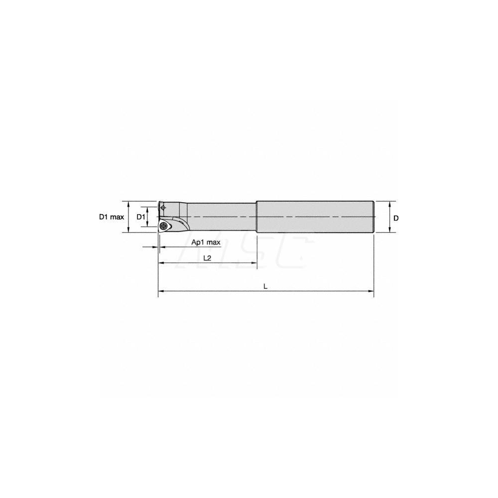 Kennametal Indexable High-Feed End Mill: 16Y02R060A16SWP03, Cylindrical Shank - 3519052