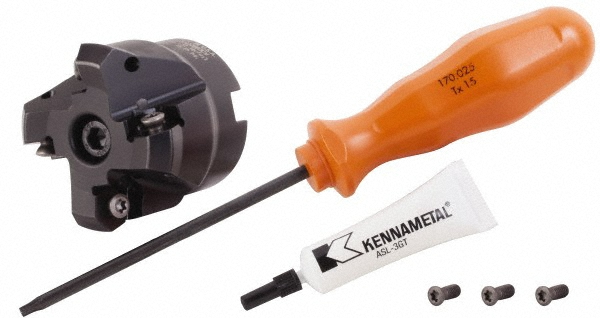 Kennametal 1-1/2" Cut Dia, 1/2" Arbor Hole, 3.23mm Max Depth of Cut, 45 deg Indexable Chamfer & Angle Face Mill - 4130426
