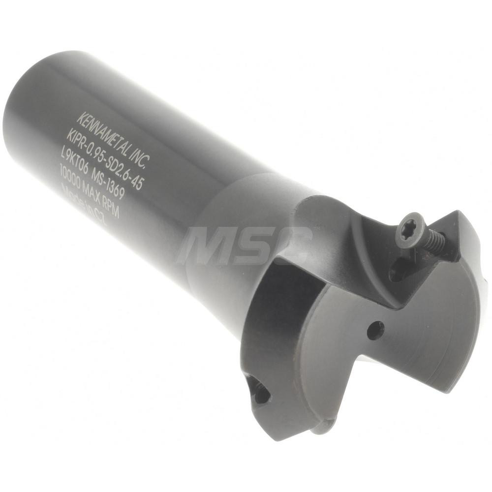 Kennametal 45° Lead Angle, 0.95" to 1.387" Cut Dia, Indexable & Chamfer End Mill - 1023677