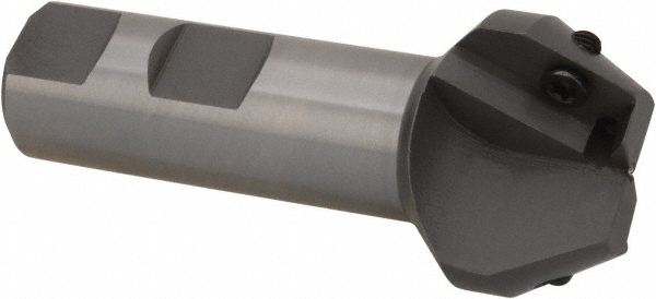 Kennametal 45° Lead Angle, 0.95" to 1.387" Cut Dia, Indexable & Chamfer End Mill - 1023677