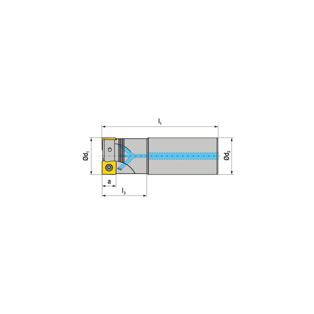 Ceratizit Indexable Square-Shoulder End Mill: C491.32.R.03-09-B-40, 32 mm Cut Dia, 6 mm Max Depth of Cut, 32 mm Dia Weldon Flat Shank - 50774632