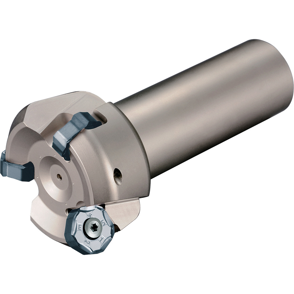 APT 15° Lead Angle, 3" Cut Dia, 1-1/4" Shank Dia, Indexable & Chamfer End Mill - QM30-125