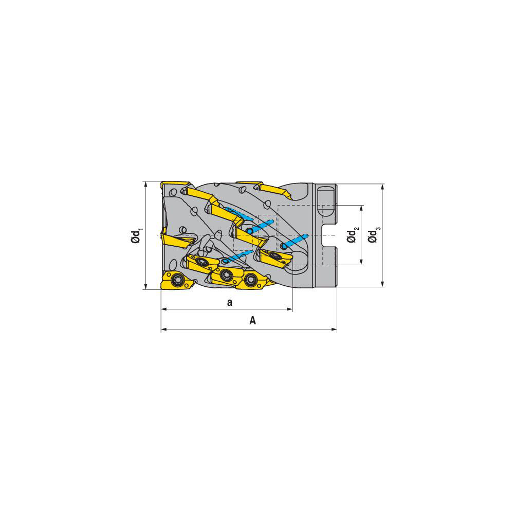 Ceratizit Indexable Square-Shoulder Face Mill:  A211.63.R.04K4-20,  27.0000" Arbor Hole Dia, - 5078006304