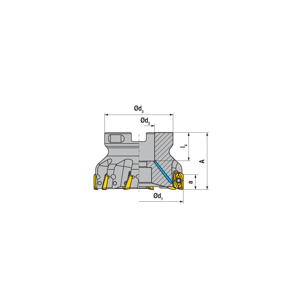 Ceratizit Indexable Square-Shoulder Face Mill:  A211.63.R.04K4-20,  27.0000" Arbor Hole Dia, - 5078006304