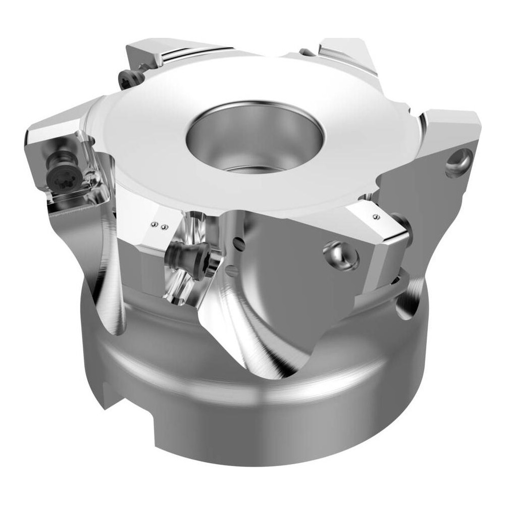 Seco Indexable High-Feed Face Mill: 35.7 to 52 mm Cut Dia, 22 mm Arbor Hole - 10097566