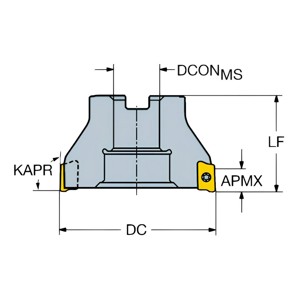 Sandvik Coromant 160mm Cut Dia, 50.8mm Arbor Hole Dia, 15.4mm Max Depth, Indexable Square-Shoulder Face Mill - 5740267