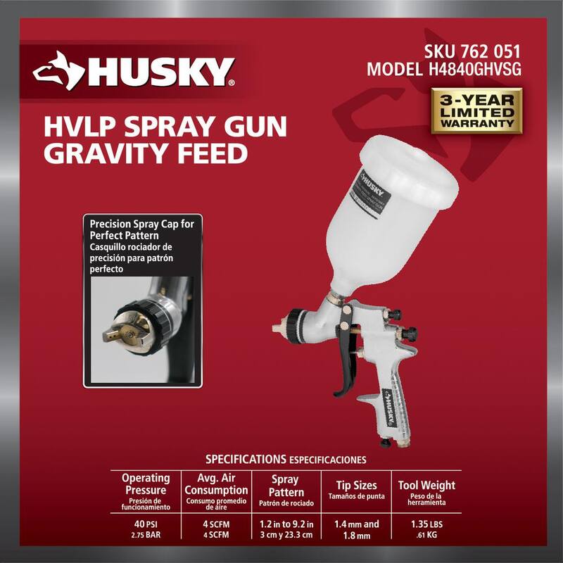 Husky Gravity Feed HVLP Spray Gun - H4840GHVSG
