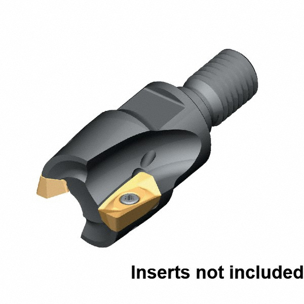 Iscar Indexable Square-Shoulder End Mill: HM90EAL32L100HSK63A16, 32 mm Cut Dia, 15.8 mm Max Depth of Cut, HSK-A63 Taper Shank - 3103162
