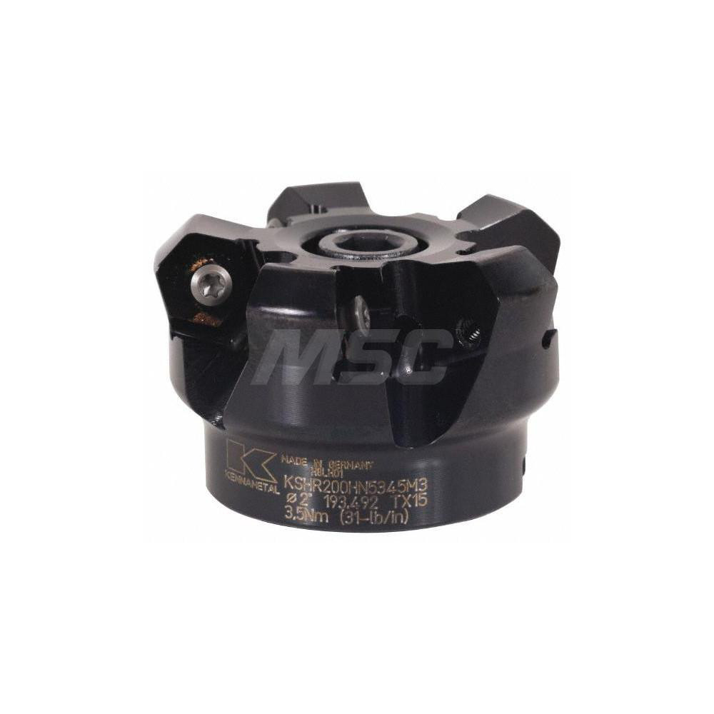 Kennametal 2" Cut Dia, 3/4" Arbor Hole, 4.51mm Max Depth of Cut, 45° Indexable Chamfer & Angle Face Mill - 3326851