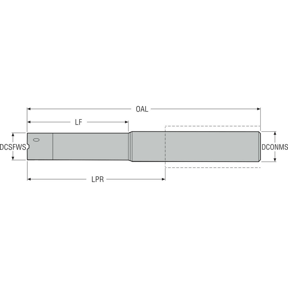 Seco Replaceable Tip Milling Shank: Series 335.14, 2.382" Projection, 1/2" Straight Shank - 03042124