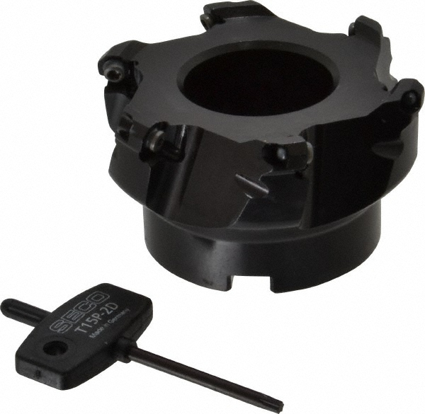 Seco 3" Cut Dia, 1" Arbor Hole, 0.315" Max Depth of Cut, 71° Indexable Chamfer & Angle Face Mill - 03241918