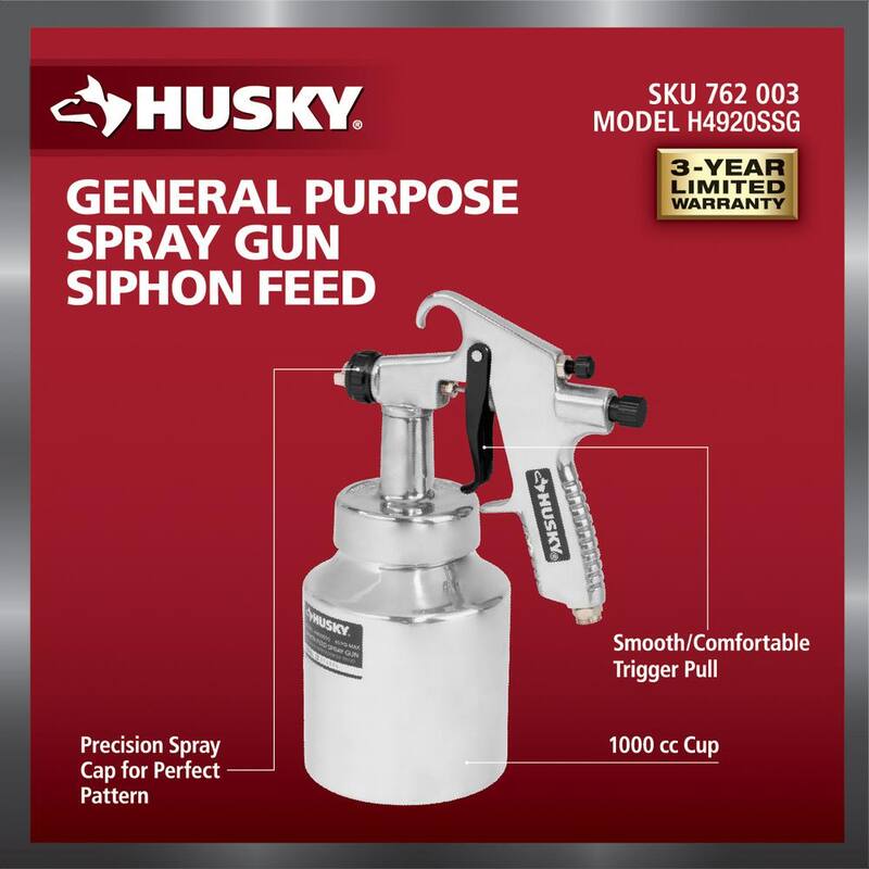 Husky Siphon Feed General Purpose Spray Gun - H4920SSG