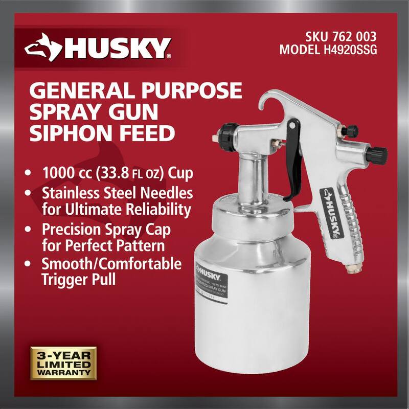 Husky Siphon Feed General Purpose Spray Gun - H4920SSG