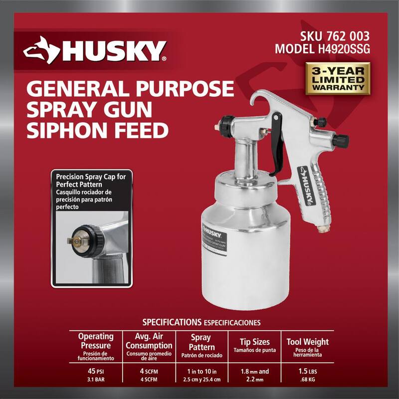 Husky Siphon Feed General Purpose Spray Gun - H4920SSG