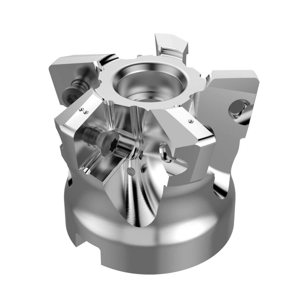Seco Indexable High-Feed Face Mill: 130.6 to 160 mm Cut Dia, 40 mm Arbor Hole - 10097585