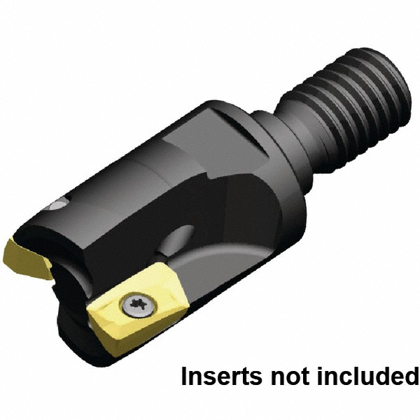 Kennametal Indexable Square-Shoulder End Mill: M1D100E1004CM12, 1" Cut Dia, M12 Modular Connection Shank - 3742514