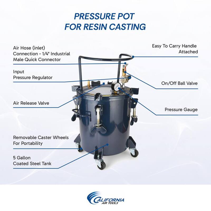 California Air Tools 5 Gal. Pressure Pot for Casting - 365C