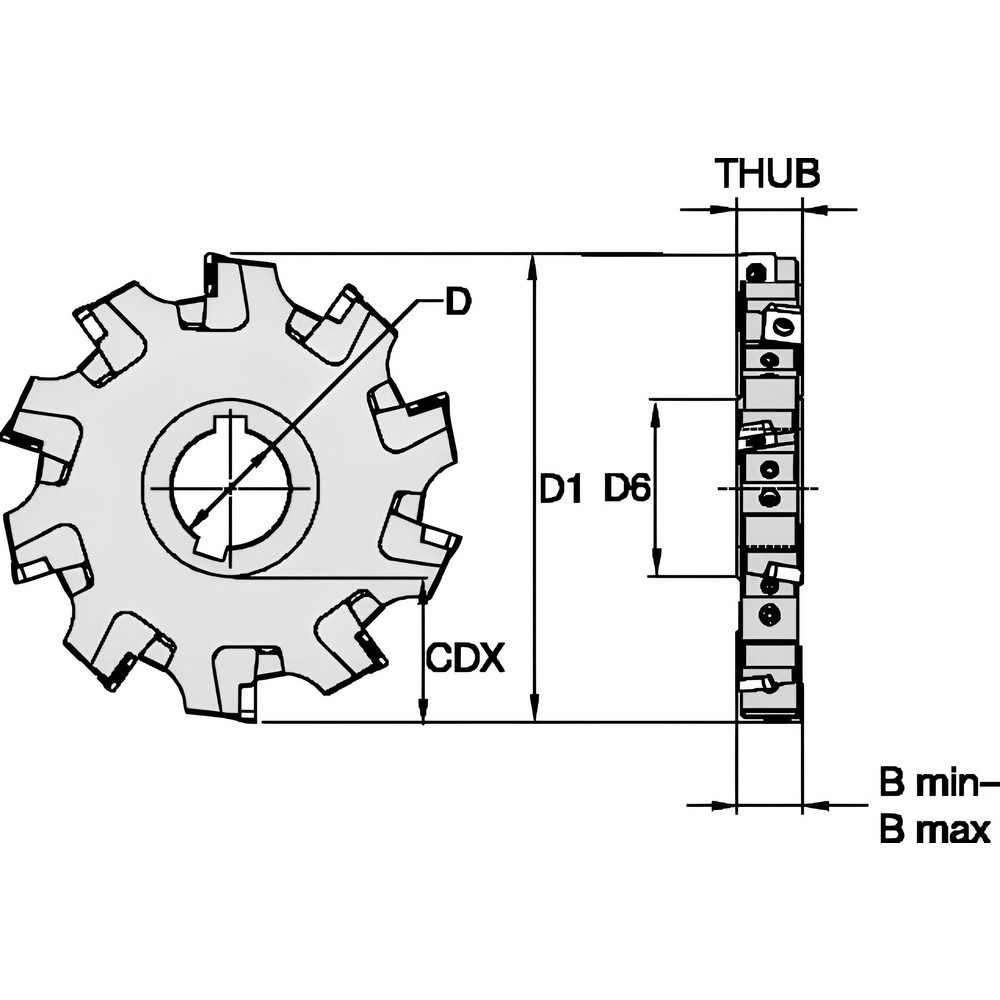 Kennametal Indexable Slotting Cutter: 0.5480" Cutting Width, 4.0000" Cutter Dia, Arbor Connection, 1.0300" Depth of Cut, 1.2500" Hole Dia, 1.2500" Shank Dia - 2268052