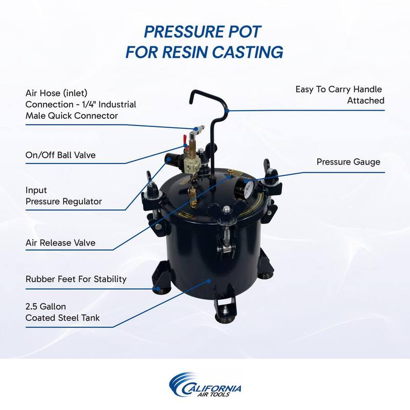 California Air Tools 2.5 Gal. 255C Pressure Pot for Casting - 255C