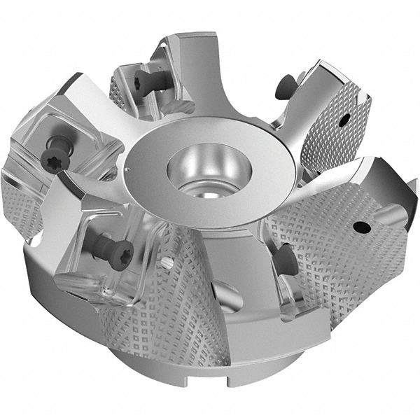 Seco 3.15" Cut Dia, 1" Arbor Hole, 9mm Max Depth of Cut, 48° Indexable Chamfer & Angle Face Mill - 03157473