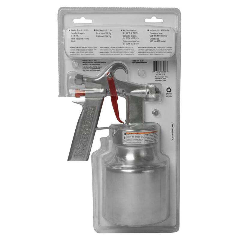 Porter-Cable Max 50 PSI 1 qt. Air LVLP Pressure Feed Bleeder Spray Gun - PXCM010-0012
