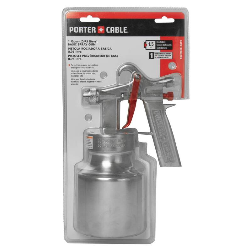 Porter-Cable Max 50 PSI 1 qt. Air LVLP Pressure Feed Bleeder Spray Gun - PXCM010-0012