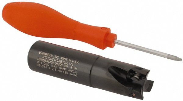 Iscar Indexable Square-Shoulder End Mill: HM90 E90AD-D1.0-2-W1.0, 1" Cut Dia, 0.56" Max Depth of Cut, 1" Dia Weldon Flat Shank - 3101764