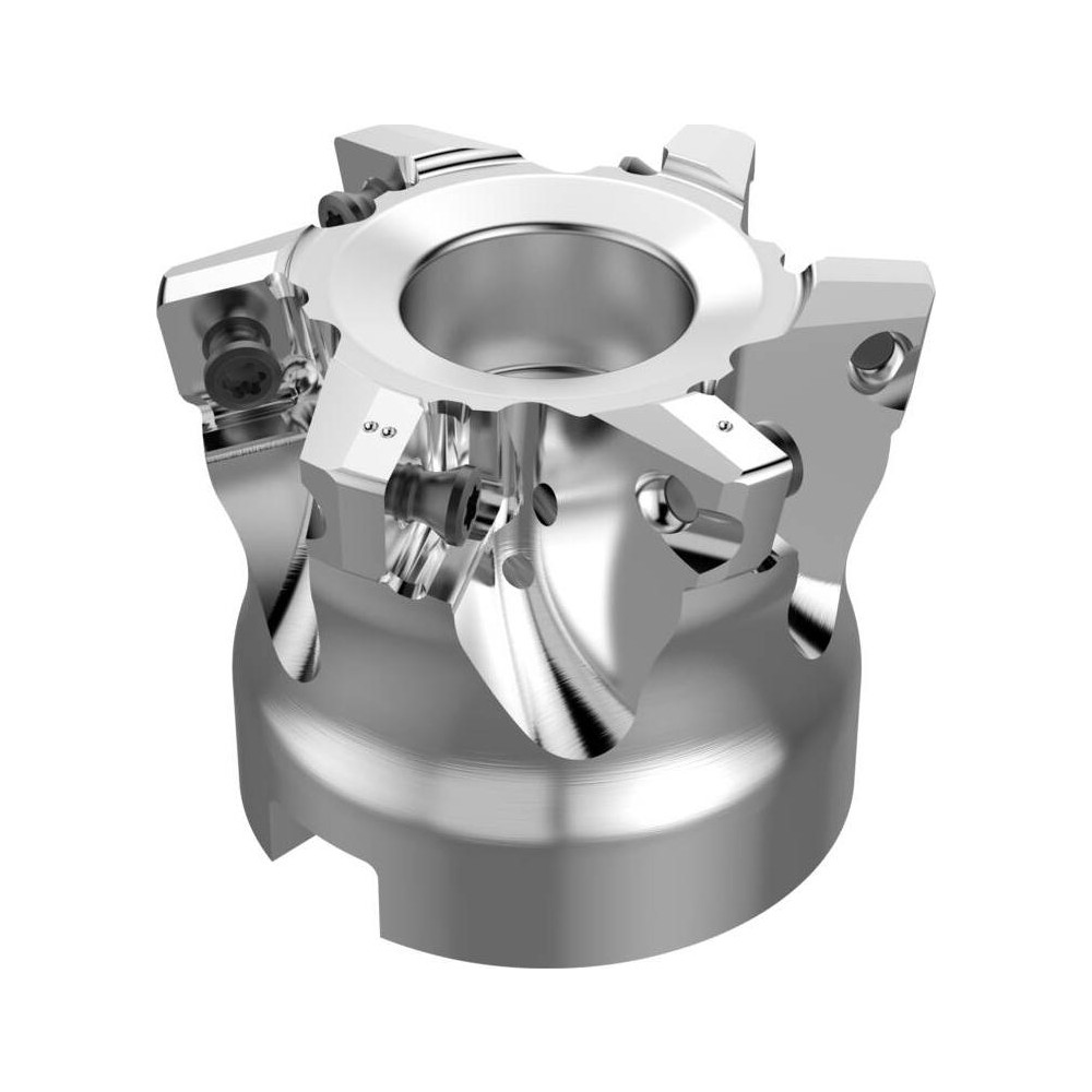 Seco Indexable High-Feed Face Mill: 1.36 to 2" Cut Dia, 0.75" Arbor Hole - 10097573