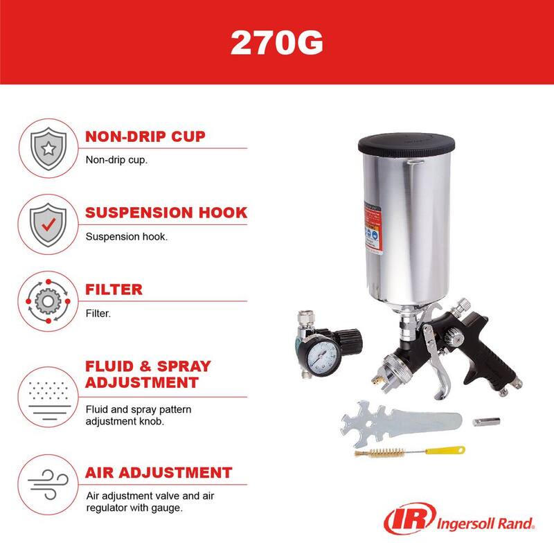 Ingersoll Rand 270 Gal. HVLP Gravity Feed Spray Gun - 270G