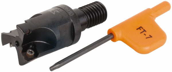 Kennametal Indexable Square-Shoulder End Mill: 20Y03R030M10SXD06, 20 mm Cut Dia, 4.5 mm Max Depth of Cut, M10 Modular Connection Shank - 1888448