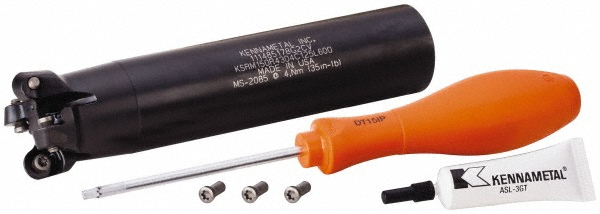 Dapra Indexable Copy End Mill: 1-1/2" Cut Dia, 3.5" Max Depth of Cut, Through Coolant - 80180