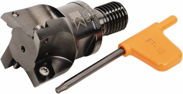 Kennametal Indexable Square-Shoulder End Mill: 42Y04R043M16SXD10, 1.6535" Cut Dia, 8 mm Max Depth of Cut, M16 Modular Connection Shank - 1880652