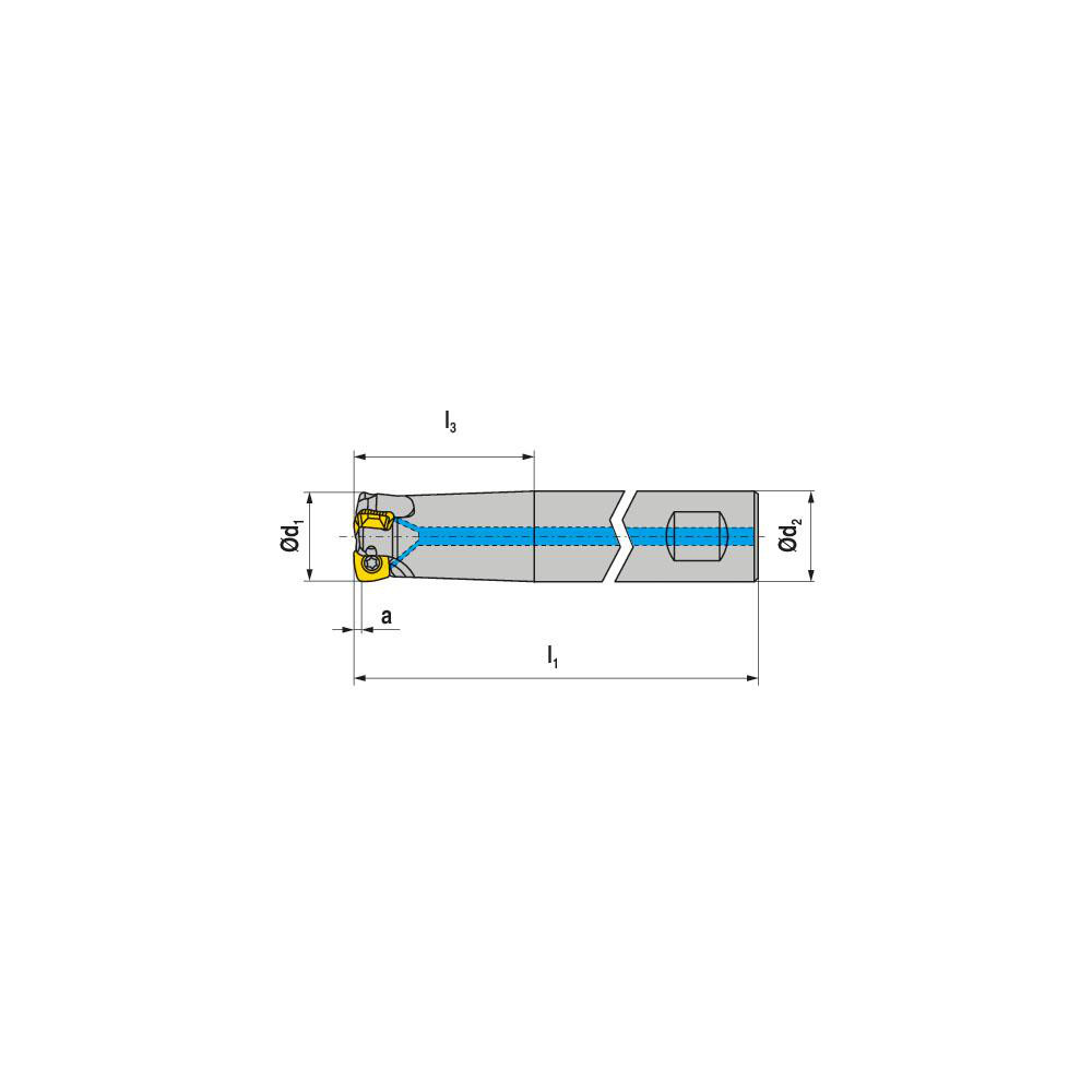 Ceratizit Indexable High-Feed End Mill: CHFC.32.R.0506A2560225, Cylindrical Shank - 50681732