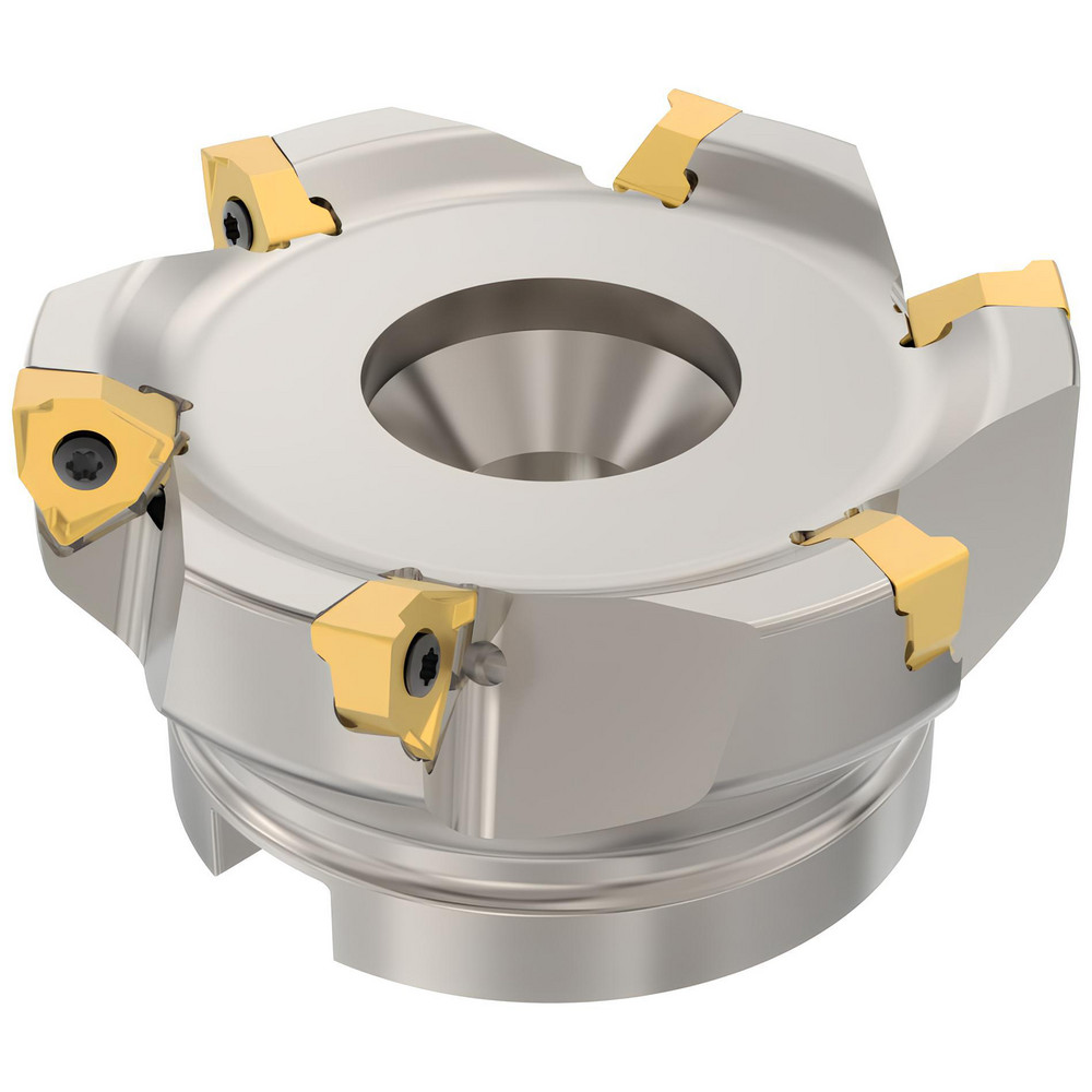 Seco 4" Cut Dia, 1-1/2" Arbor Hole Dia, 0.295" Max Depth, Indexable Square-Shoulder Face Mill - 02642884
