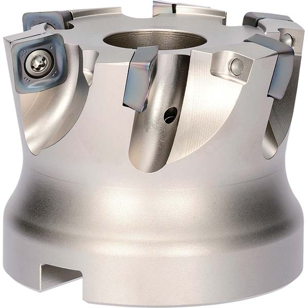 Kyocera Indexable High-Feed Face Mill: 2.5" Cut Dia, 1" Arbor Hole - THN08572