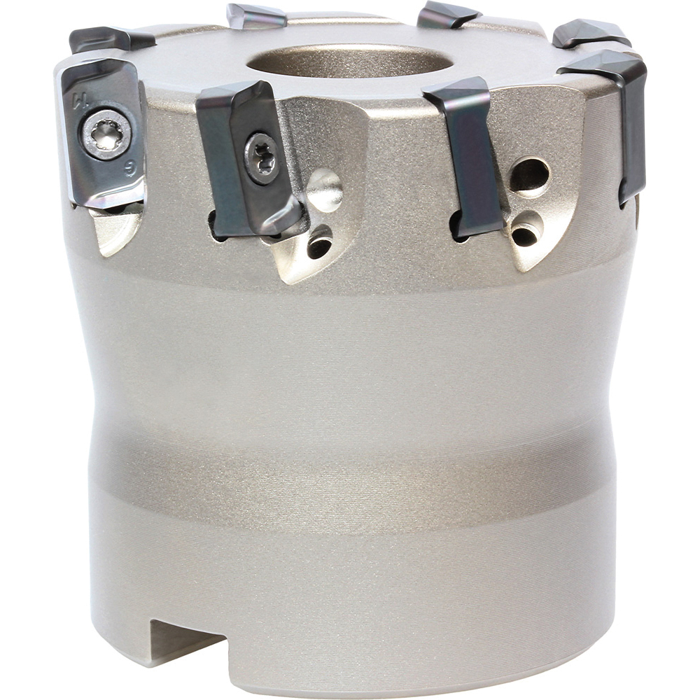 Kyocera Indexable High-Feed Face Mill: 2.5" Cut Dia, 1" Arbor Hole - THN08572