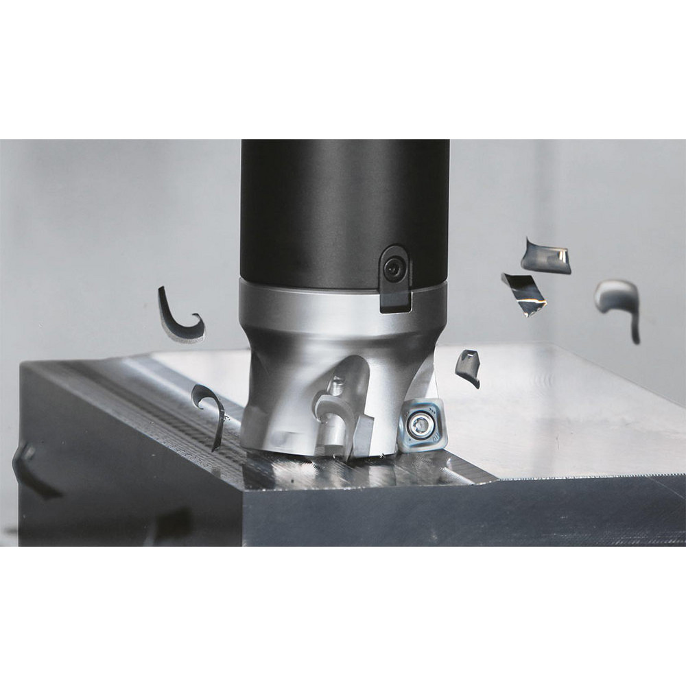 Kyocera Indexable High-Feed Face Mill: 2.5" Cut Dia, 1" Arbor Hole - THN08572